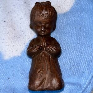 Vintage 1987 Red Mill Manufacturing Resin Praying Child